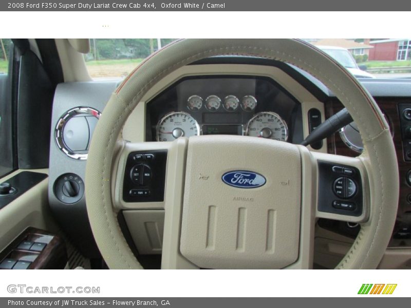 Oxford White / Camel 2008 Ford F350 Super Duty Lariat Crew Cab 4x4