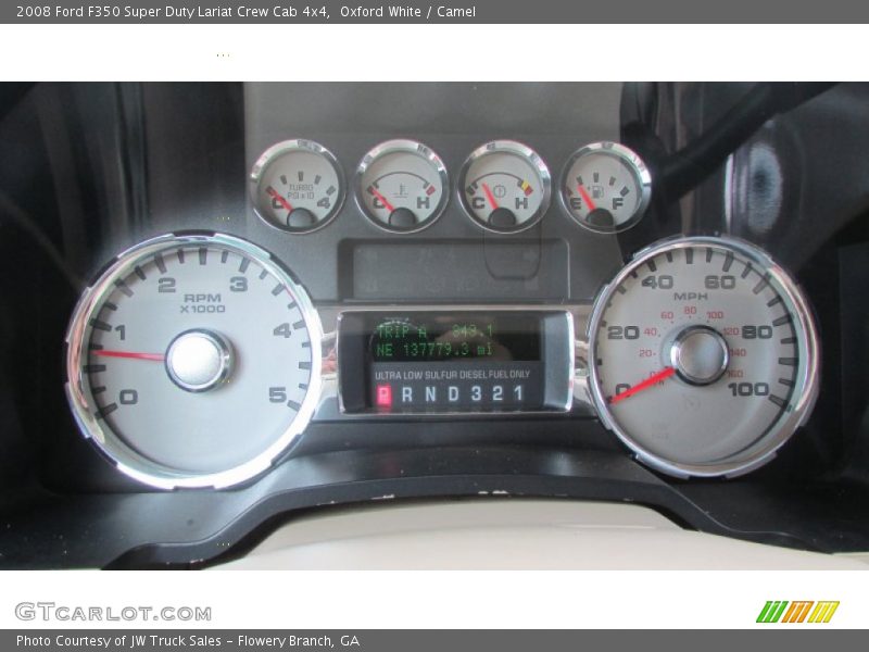 Oxford White / Camel 2008 Ford F350 Super Duty Lariat Crew Cab 4x4
