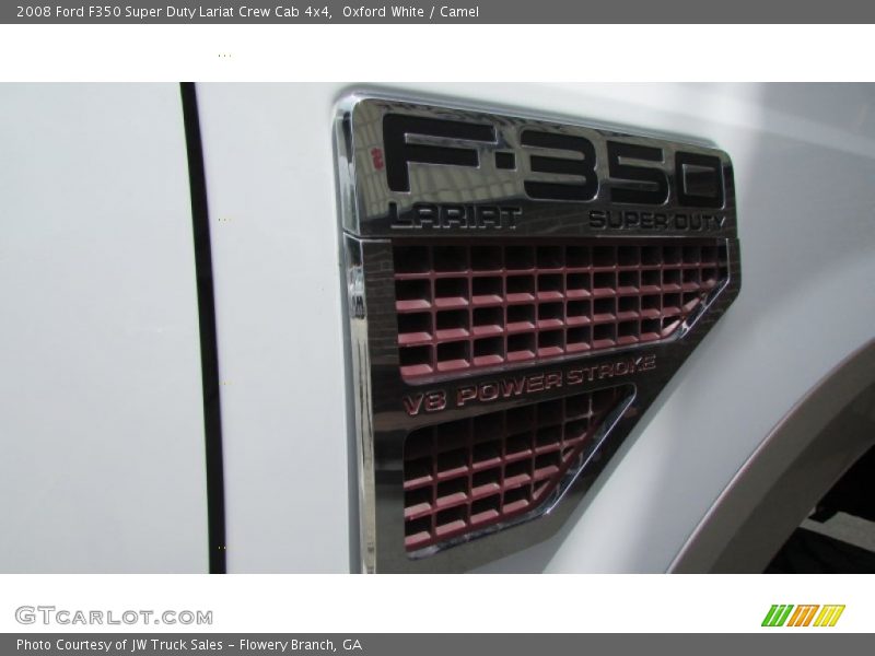 Oxford White / Camel 2008 Ford F350 Super Duty Lariat Crew Cab 4x4