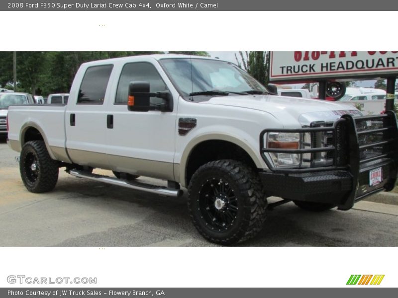 Oxford White / Camel 2008 Ford F350 Super Duty Lariat Crew Cab 4x4