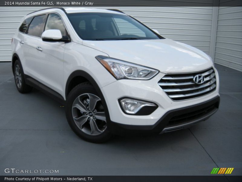 Monaco White / Gray 2014 Hyundai Santa Fe GLS