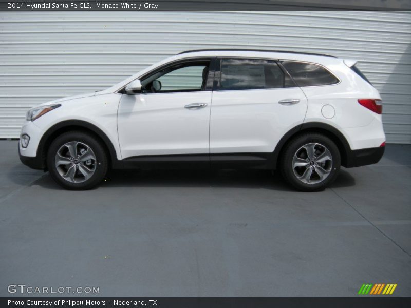 Monaco White / Gray 2014 Hyundai Santa Fe GLS