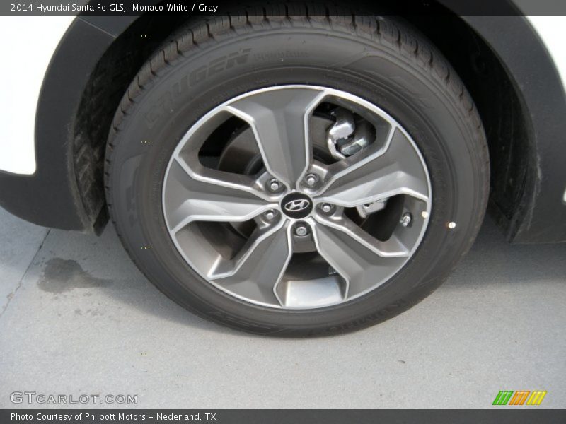 Monaco White / Gray 2014 Hyundai Santa Fe GLS