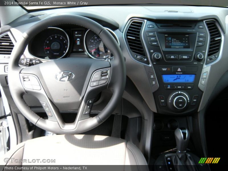 Monaco White / Gray 2014 Hyundai Santa Fe GLS