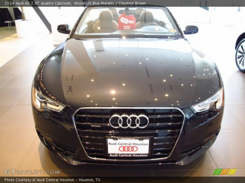 Moonlight Blue Metallic / Chestnut Brown 2014 Audi A5 2.0T quattro Cabriolet