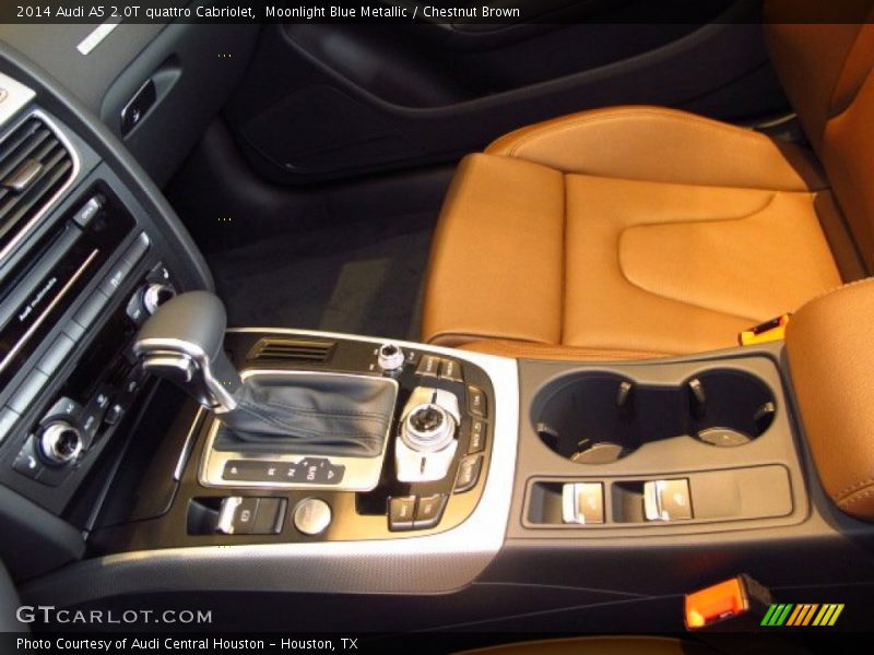 Moonlight Blue Metallic / Chestnut Brown 2014 Audi A5 2.0T quattro Cabriolet