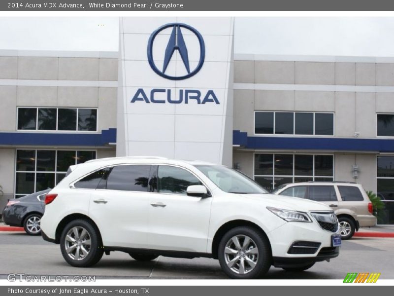 White Diamond Pearl / Graystone 2014 Acura MDX Advance