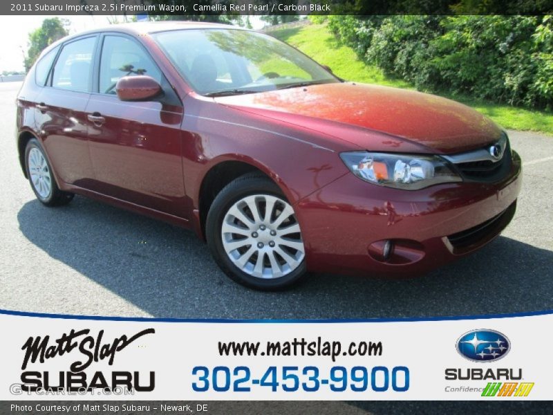 Camellia Red Pearl / Carbon Black 2011 Subaru Impreza 2.5i Premium Wagon