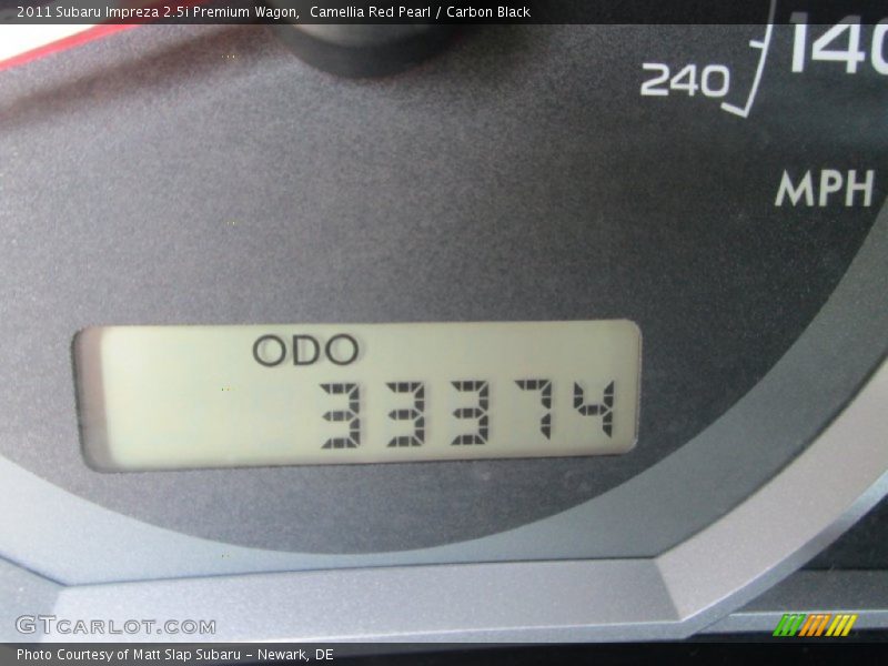 Camellia Red Pearl / Carbon Black 2011 Subaru Impreza 2.5i Premium Wagon