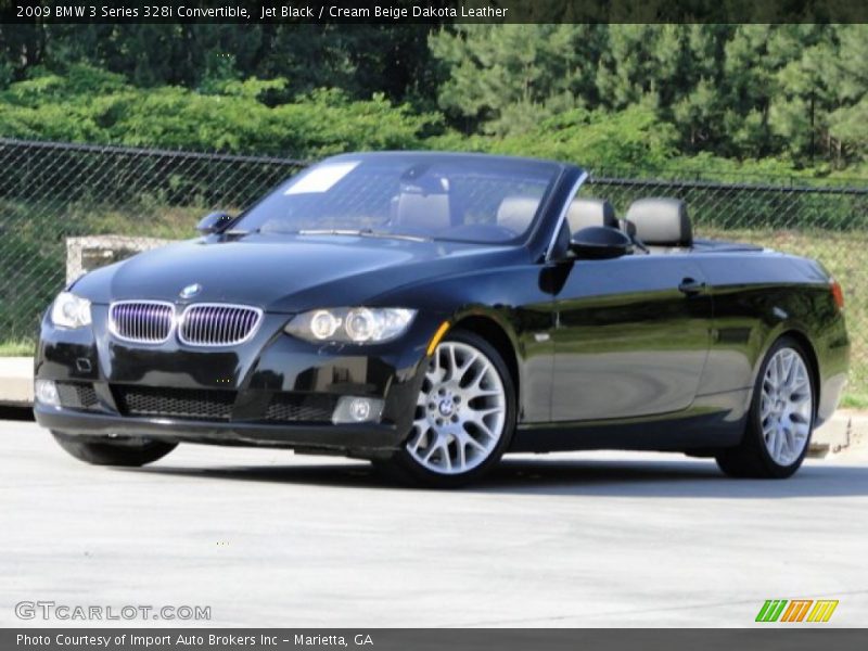 Jet Black / Cream Beige Dakota Leather 2009 BMW 3 Series 328i Convertible