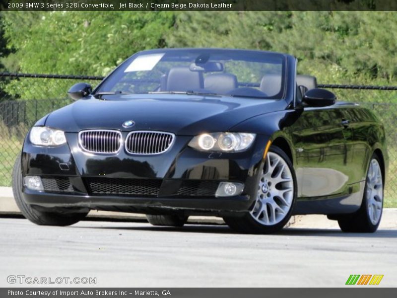 Jet Black / Cream Beige Dakota Leather 2009 BMW 3 Series 328i Convertible