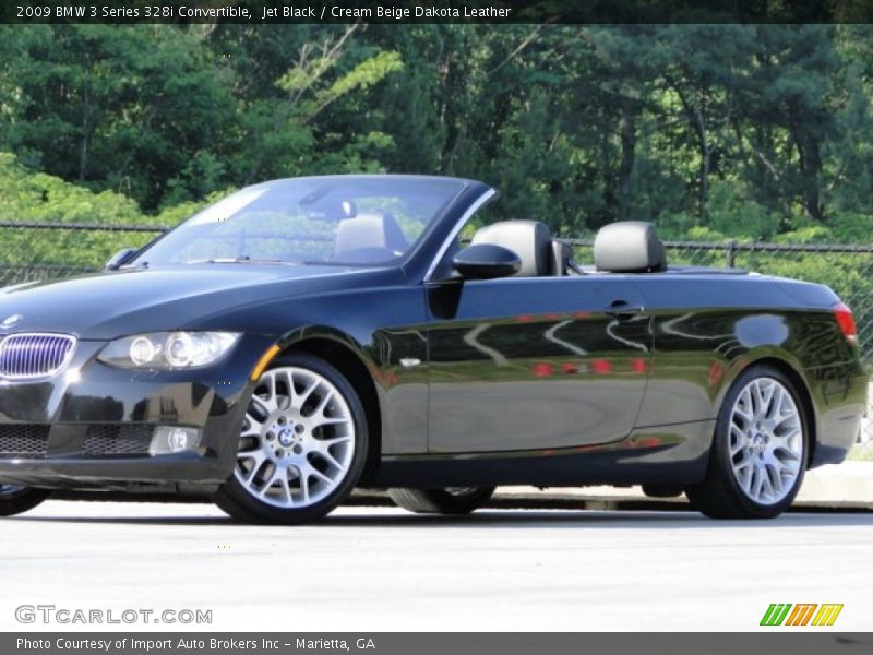 Jet Black / Cream Beige Dakota Leather 2009 BMW 3 Series 328i Convertible