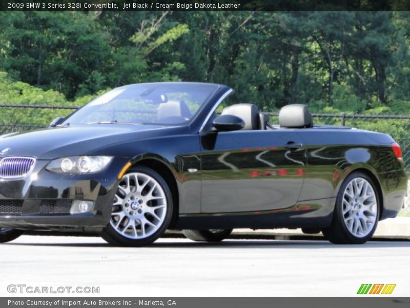 Jet Black / Cream Beige Dakota Leather 2009 BMW 3 Series 328i Convertible