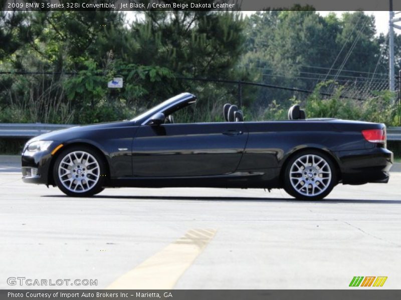 Jet Black / Cream Beige Dakota Leather 2009 BMW 3 Series 328i Convertible