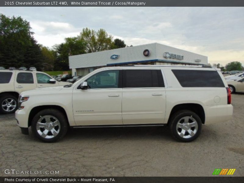 White Diamond Tricoat / Cocoa/Mahogany 2015 Chevrolet Suburban LTZ 4WD