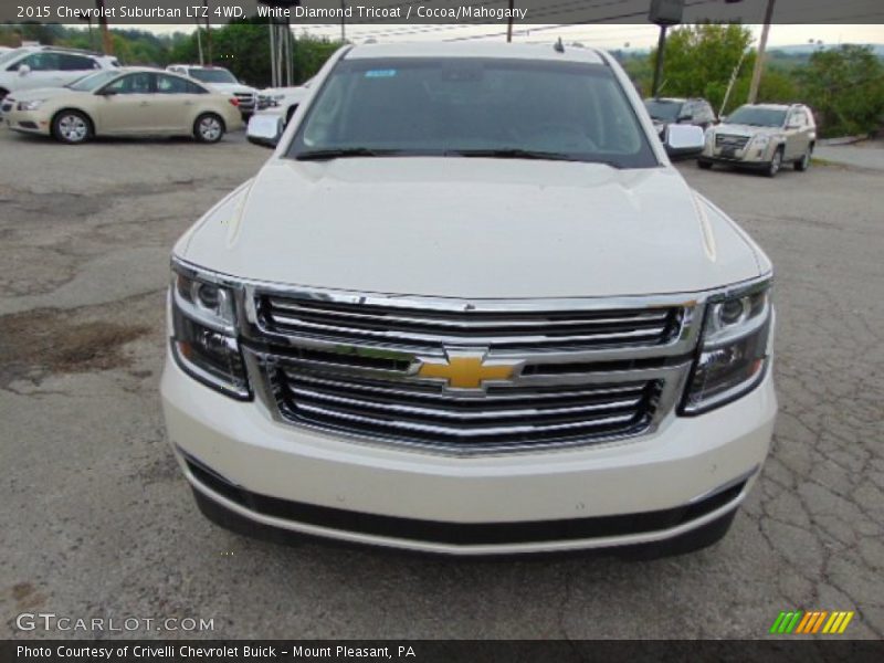 White Diamond Tricoat / Cocoa/Mahogany 2015 Chevrolet Suburban LTZ 4WD