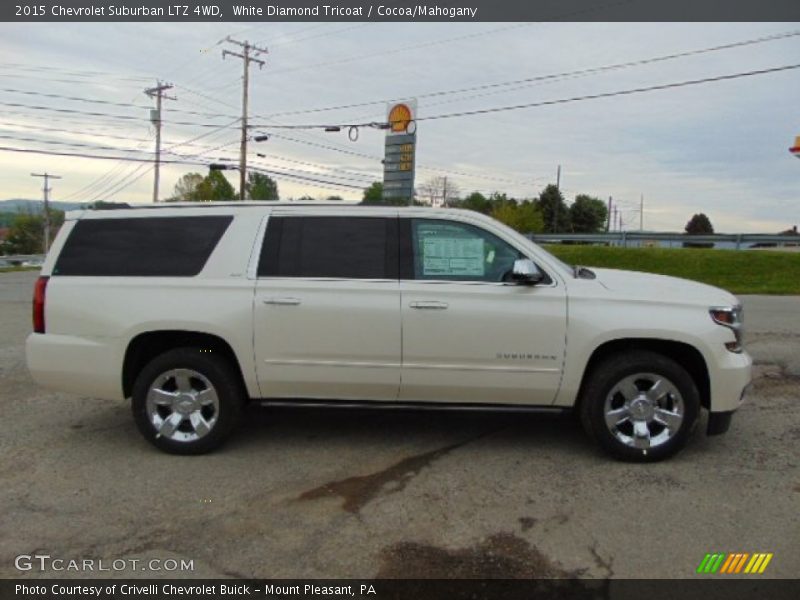 White Diamond Tricoat / Cocoa/Mahogany 2015 Chevrolet Suburban LTZ 4WD
