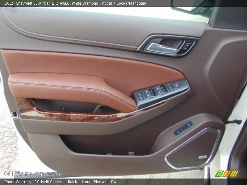 White Diamond Tricoat / Cocoa/Mahogany 2015 Chevrolet Suburban LTZ 4WD