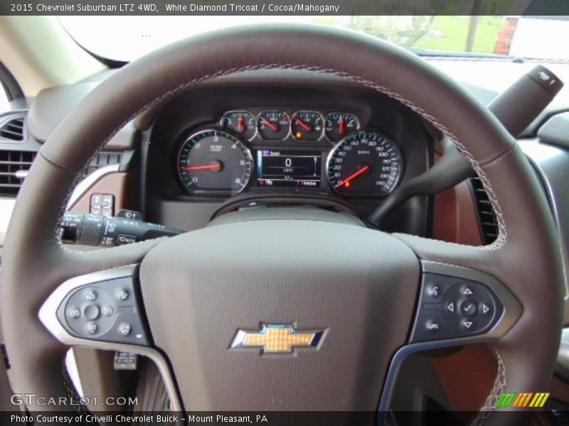 White Diamond Tricoat / Cocoa/Mahogany 2015 Chevrolet Suburban LTZ 4WD