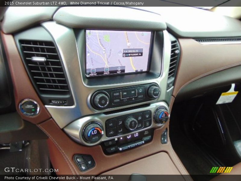 White Diamond Tricoat / Cocoa/Mahogany 2015 Chevrolet Suburban LTZ 4WD