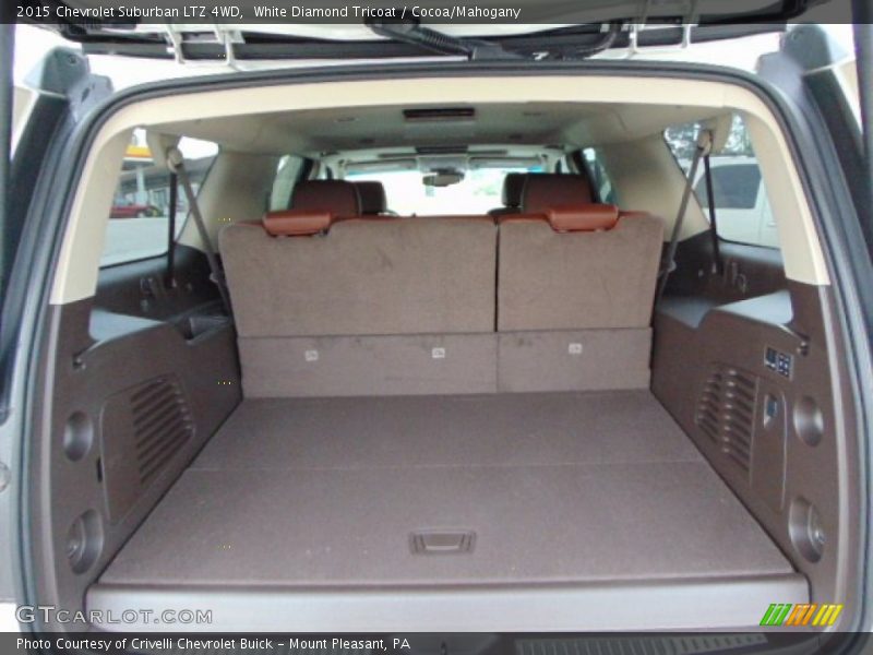 White Diamond Tricoat / Cocoa/Mahogany 2015 Chevrolet Suburban LTZ 4WD
