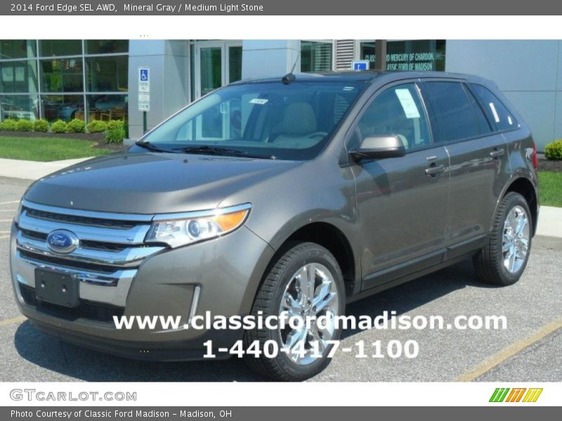 Mineral Gray / Medium Light Stone 2014 Ford Edge SEL AWD