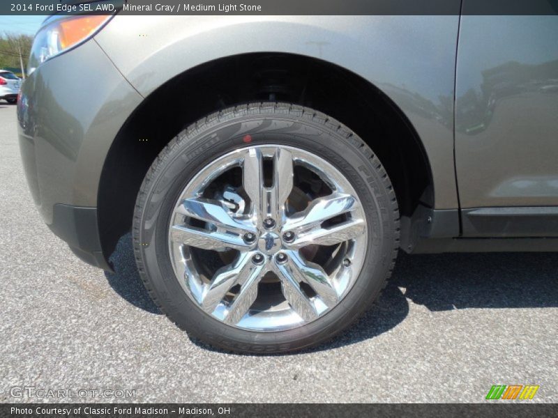 Mineral Gray / Medium Light Stone 2014 Ford Edge SEL AWD