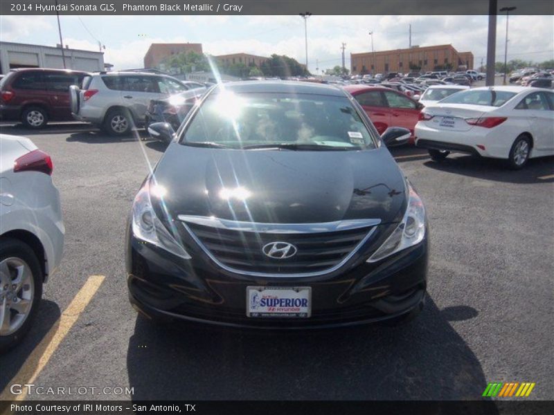 Phantom Black Metallic / Gray 2014 Hyundai Sonata GLS