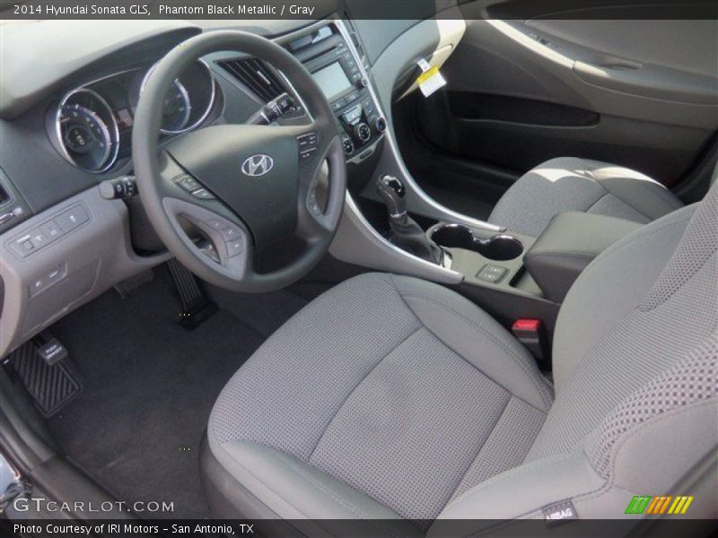 Phantom Black Metallic / Gray 2014 Hyundai Sonata GLS