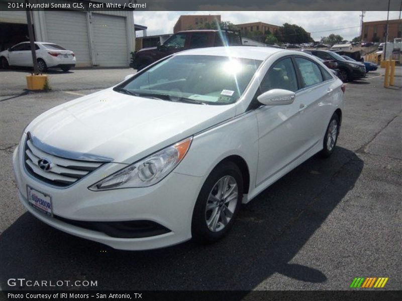 Pearl White / Camel 2014 Hyundai Sonata GLS