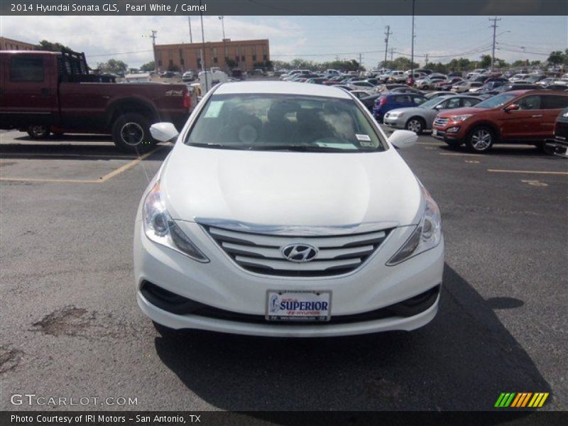 Pearl White / Camel 2014 Hyundai Sonata GLS