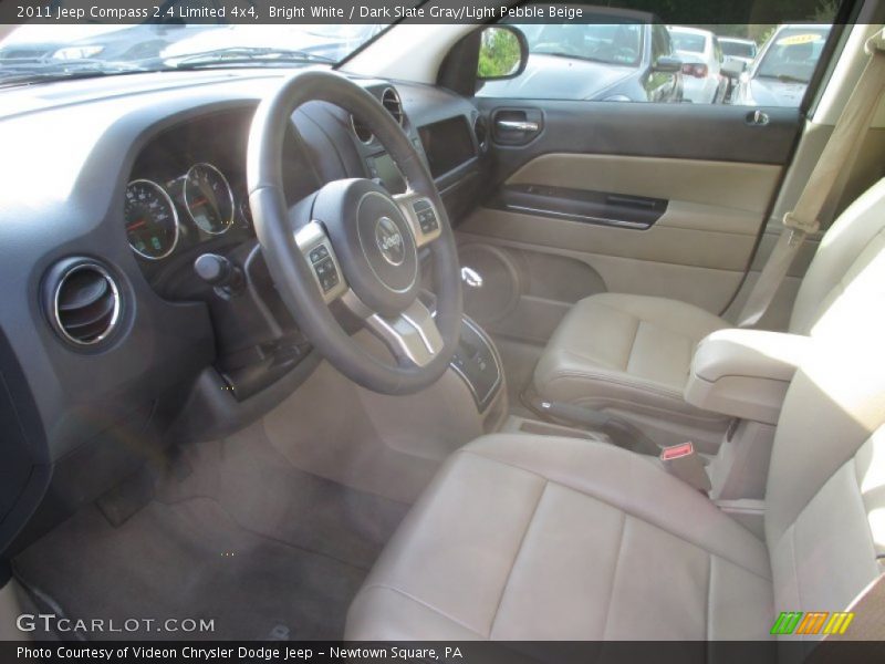 Bright White / Dark Slate Gray/Light Pebble Beige 2011 Jeep Compass 2.4 Limited 4x4