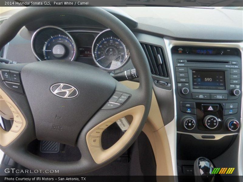 Pearl White / Camel 2014 Hyundai Sonata GLS