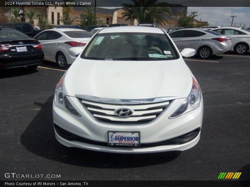 Pearl White / Camel 2014 Hyundai Sonata GLS