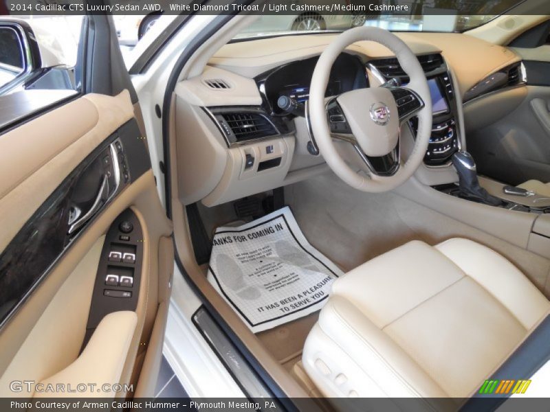 White Diamond Tricoat / Light Cashmere/Medium Cashmere 2014 Cadillac CTS Luxury Sedan AWD