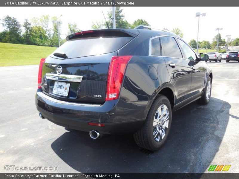 Sapphire Blue Metallic / Shale/Brownstone 2014 Cadillac SRX Luxury AWD