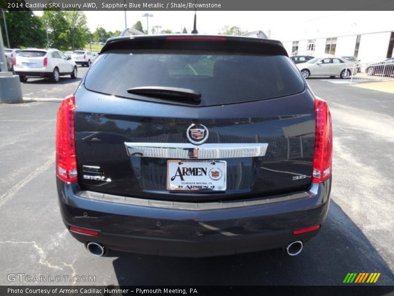 Sapphire Blue Metallic / Shale/Brownstone 2014 Cadillac SRX Luxury AWD