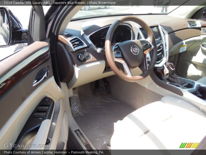 Sapphire Blue Metallic / Shale/Brownstone 2014 Cadillac SRX Luxury AWD