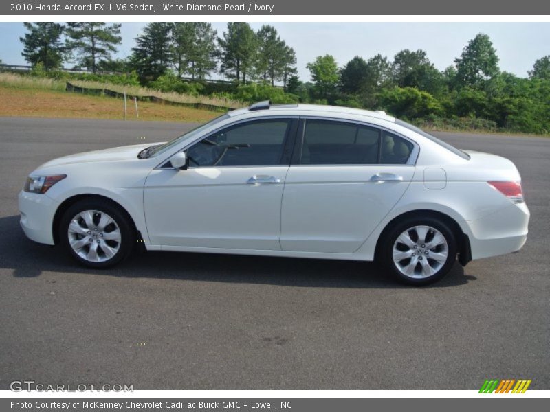 White Diamond Pearl / Ivory 2010 Honda Accord EX-L V6 Sedan