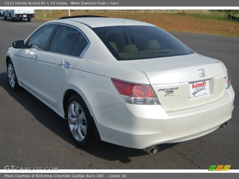 White Diamond Pearl / Ivory 2010 Honda Accord EX-L V6 Sedan