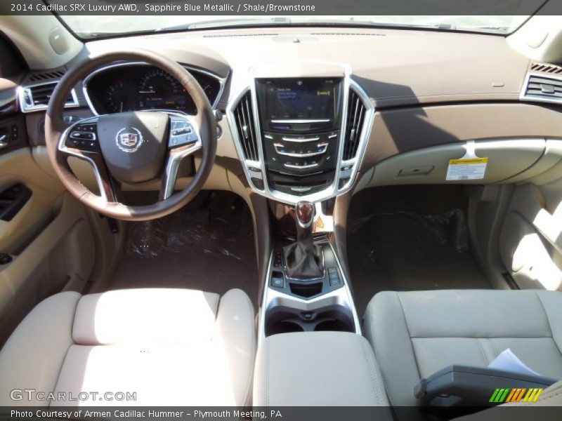 Sapphire Blue Metallic / Shale/Brownstone 2014 Cadillac SRX Luxury AWD