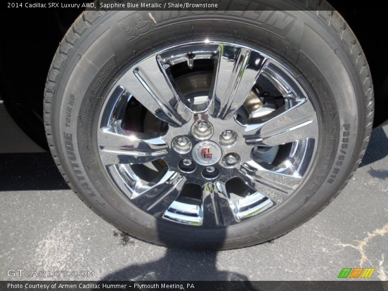 Sapphire Blue Metallic / Shale/Brownstone 2014 Cadillac SRX Luxury AWD