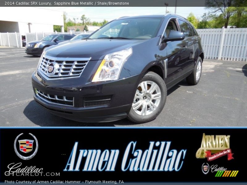 Sapphire Blue Metallic / Shale/Brownstone 2014 Cadillac SRX Luxury