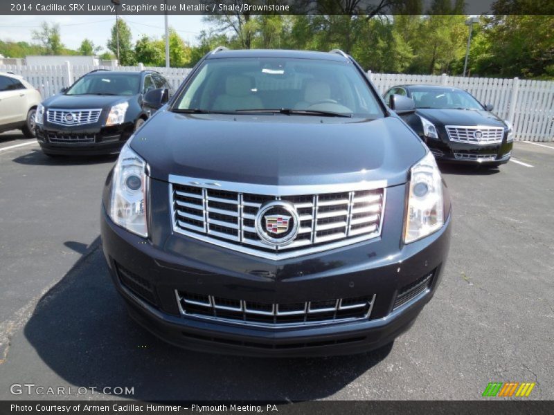 Sapphire Blue Metallic / Shale/Brownstone 2014 Cadillac SRX Luxury