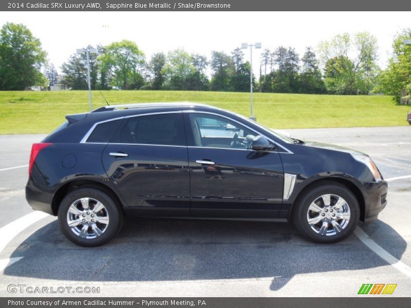 Sapphire Blue Metallic / Shale/Brownstone 2014 Cadillac SRX Luxury AWD