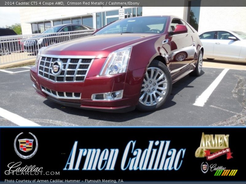 Crimson Red Metallic / Cashmere/Ebony 2014 Cadillac CTS 4 Coupe AWD