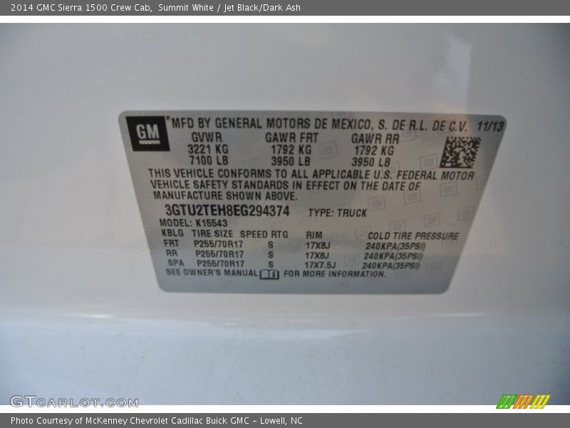 Summit White / Jet Black/Dark Ash 2014 GMC Sierra 1500 Crew Cab