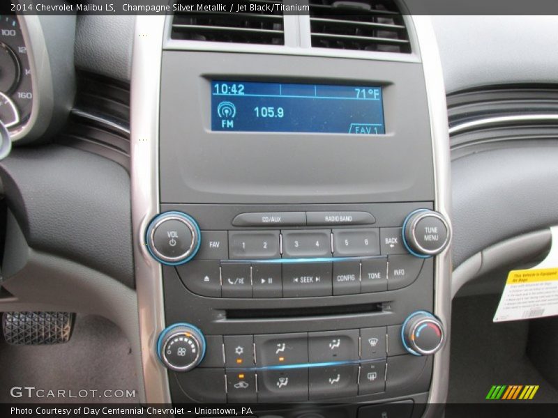 Champagne Silver Metallic / Jet Black/Titanium 2014 Chevrolet Malibu LS
