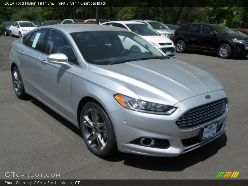 Ingot Silver / Charcoal Black 2014 Ford Fusion Titanium