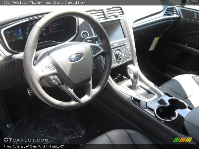 Ingot Silver / Charcoal Black 2014 Ford Fusion Titanium